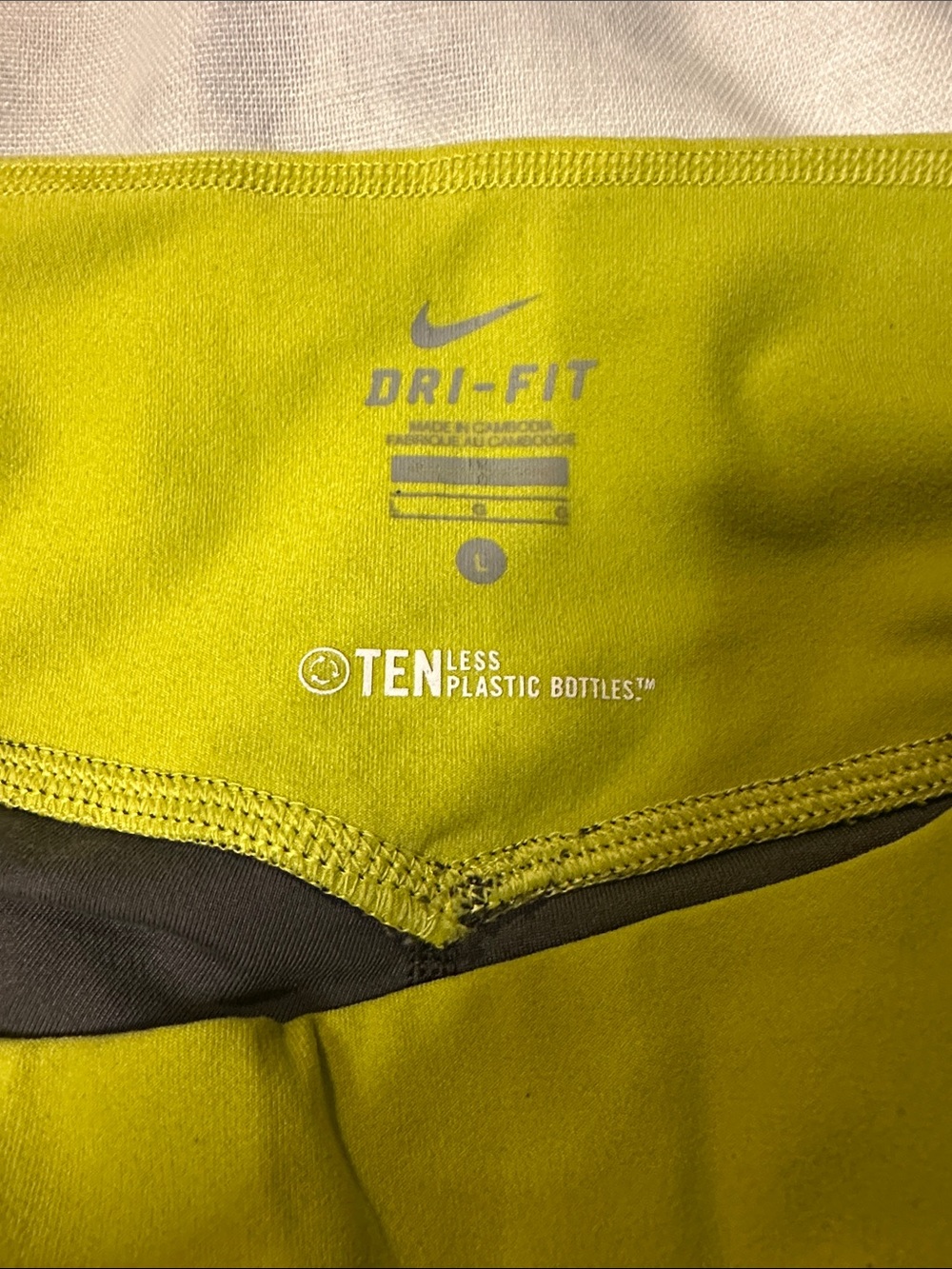 Nike Women’s Charcoal Athletic Shorts Low rise with Lime Waistband - Picture 3 of 3